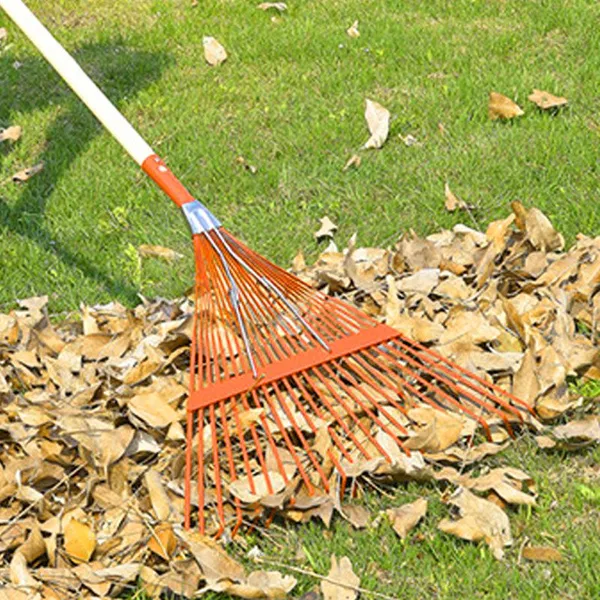 Heavy Duty Garden Rake Lawn Rake Metal Rake 18 Teeth Steel Rake for Leaves Yard Cleaning Farm Garden Agricultural Tools photo-3