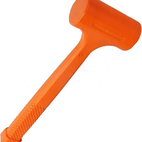 Dead Blow Hammer, 1.5LB(680G) dead Blow Mallet with Checkered Grip Handle, Spark and Rebound Resistant - Orange