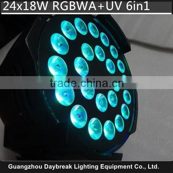 24x18w Led Par RGBWA UV 6in1 Stage Lighting Led Washing Par High Power Full Colors Dmx512 DJ Led Par64 RGBWA+UV 6 in 1 Leds photo-4