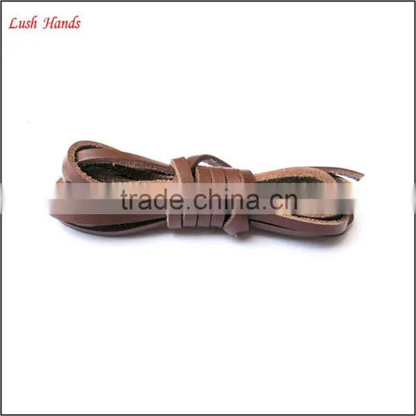 5mm Buff Flat Leather Cord for Shoelace photo-3