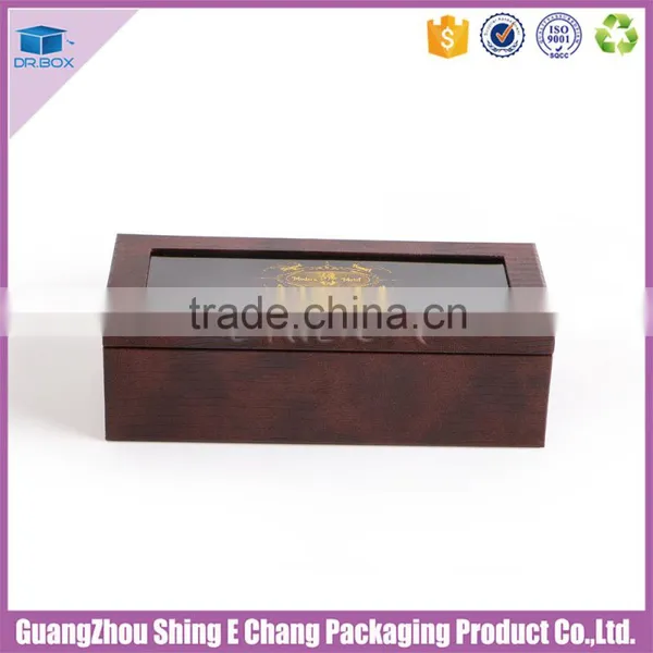 Luxury Handmade Custom Leather Paper Printed Gold Hot Stamp Logo Gift Box Packaging With Clear Lid photo-3