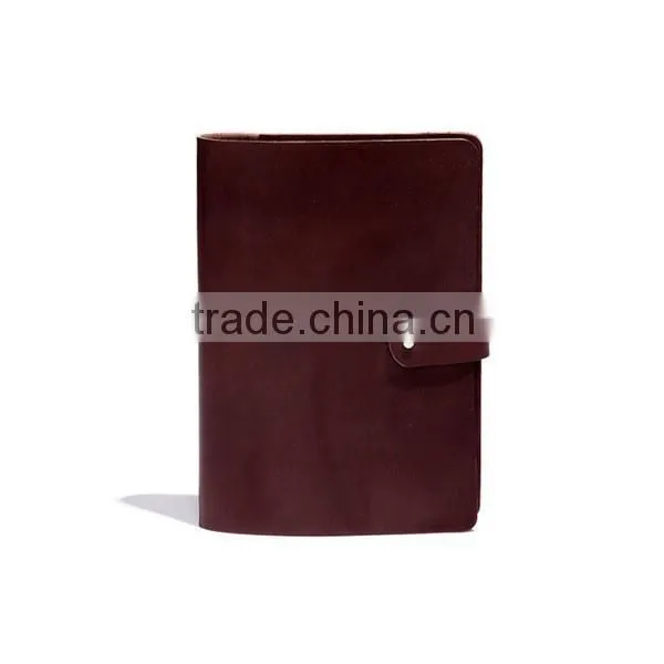 Hand-stitched With Dull Nickel Button for Closure Leather Book Holder photo-5