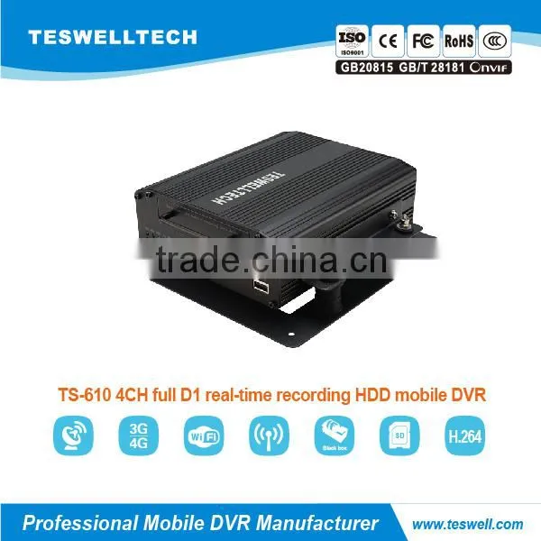 Full D1 HDD 3g Mobile Dvr 4CH HDD MDVR With 3G WIFI GPS