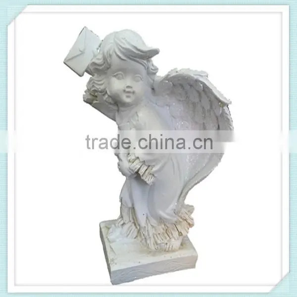 Religious White Resin Angel Candle Holder photo-5
