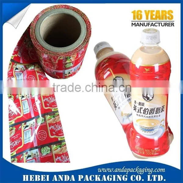 Beverage Bottle PVC Shrink Film Sleeve Label Roll/PET Shrink Bottle Label Film photo-3