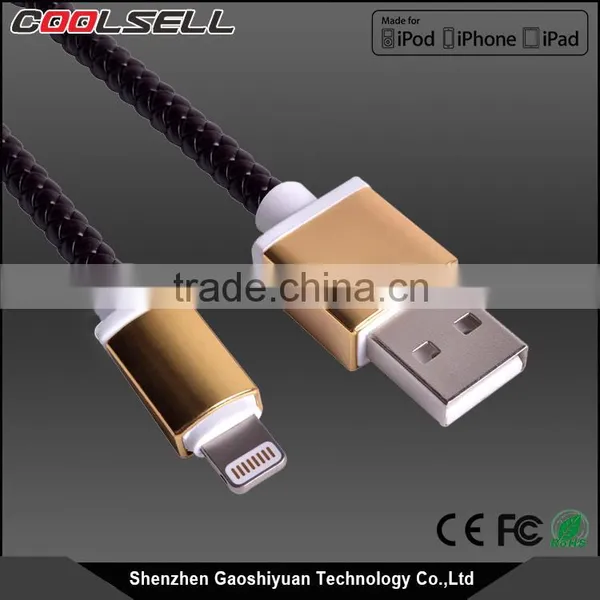Fast Charge 8 Pin PU Leather Usb Mfi Cable for Iphone 6 Usb Cable for IPhone 6 MFi Cable photo-4
