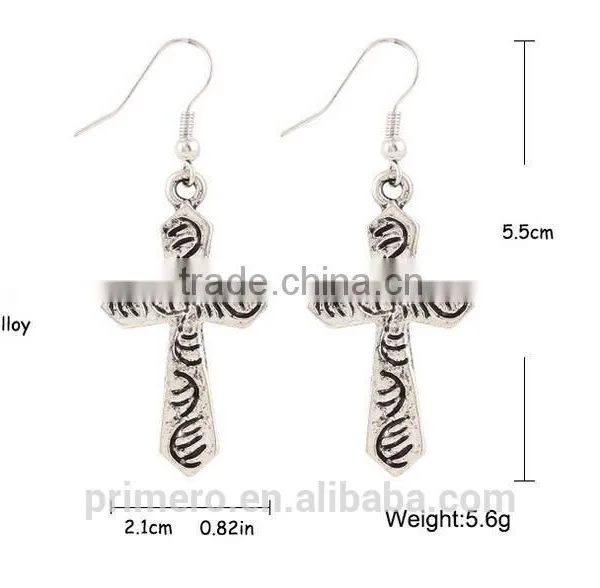 Fancy Drop Earrings Factory, George Michael Cross Earring photo-2