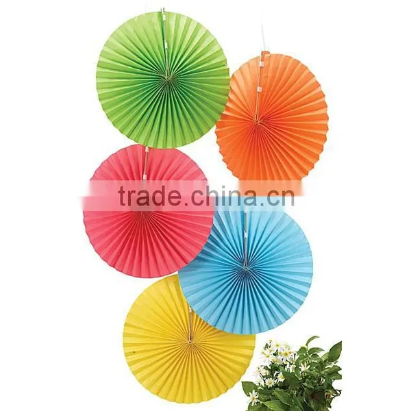 Colorful Tissue Paper Fan for Party Wedding Decorations photo-4