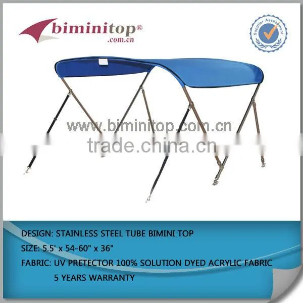 2 Bow UV Protection Stainless Steel Boat Bimini Top