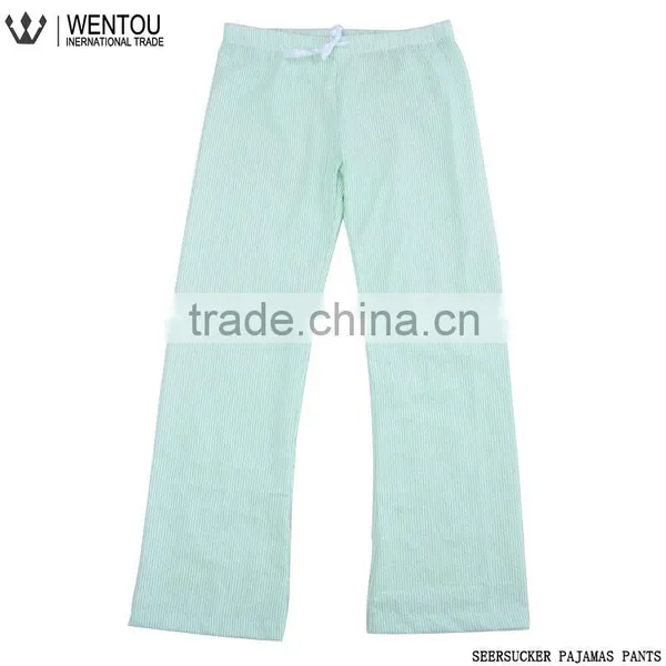 New Arrival Charmeuse Stripe Seersucker Pajama Pants photo-5