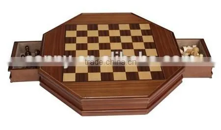 Octagon Wooden Hand Made Chess Set photo-2