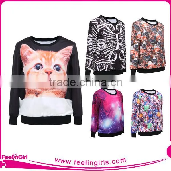 Custom Sweatshirts No Minimum Plain Without Hood For Girls