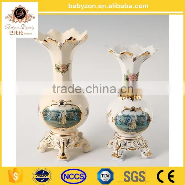 Cheap Unique Porcelain Home Decor Antique Hand Painted Flower Ceramic Vase