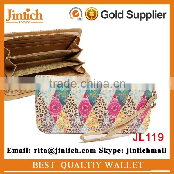 Zipper Large Capacity Argyle Ethnic Printed Fashion Wallet