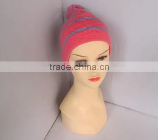 Hot Sale Sweet Design Customaize 100%Acrylic Pom Beanie photo-2