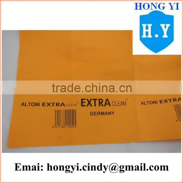 80%viscose, 20%polyester 50x70cm Logo Printed Germany Nonwoven Orange Super Absorbent Cloth for Floor Celaning Use photo-4
