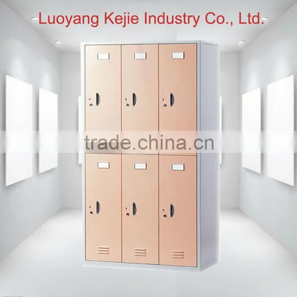 China Manufacturer 6 Doors Clothes Steel Locker Iron Wardrobe Steel Clothes Locker With High-tec/Yellow Color Locker photo-5