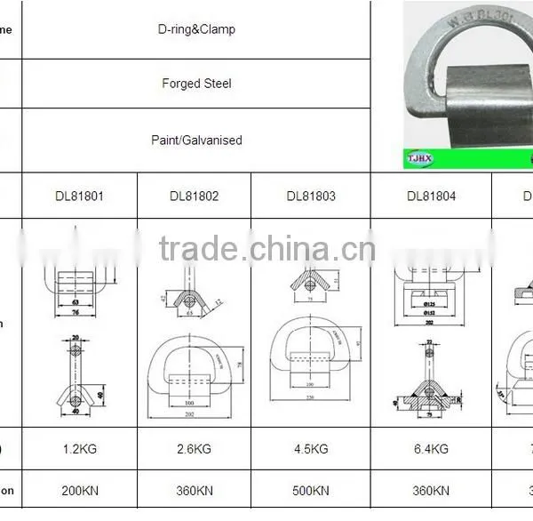 JBHX Manufacturer High Quality Lashing D Ring Shipping Container Equipment photo-5