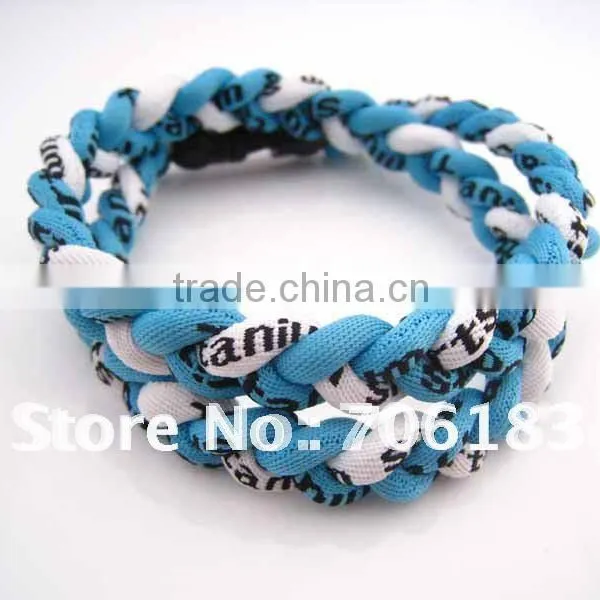 New Large Power Triple Braided Ionic Titanium Balance Sport Baseball Necklace photo-4