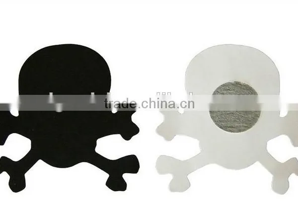 Sexy Breast Sticker Disposable Nipple Cover Skull Shaped Pattern Black photo-3