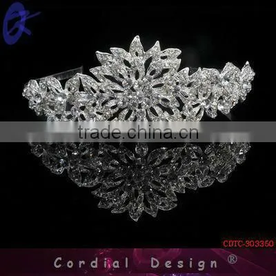 Diamond Royal Crown Tiara.silver Flower Royal Crown Tiara