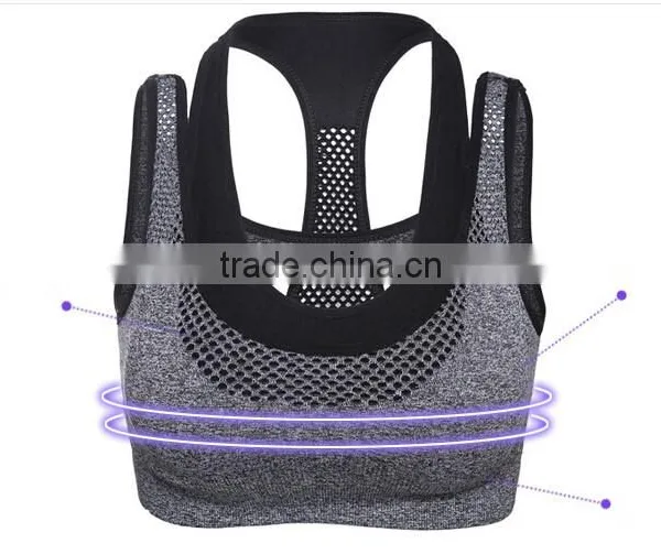 Women Padded Top Athletic Vest Gym Fitness Stretch Cotton Seamless Sports Bra photo-4