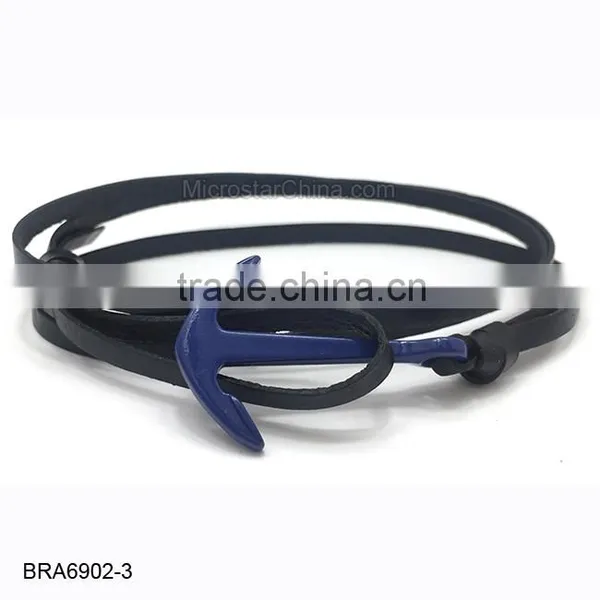 Real Leather Anchor Bracelet For Wholesale photo-3
