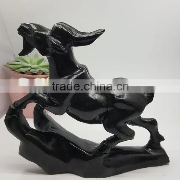 Obsidian Sheep Figurine Chinese Zodiac Animal Carvings photo-2