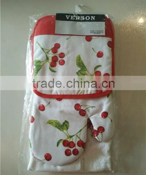 3 Piece Christmas Kitchen Set - Christmas Merry Tea Towels Printed 100% Cotton photo-5
