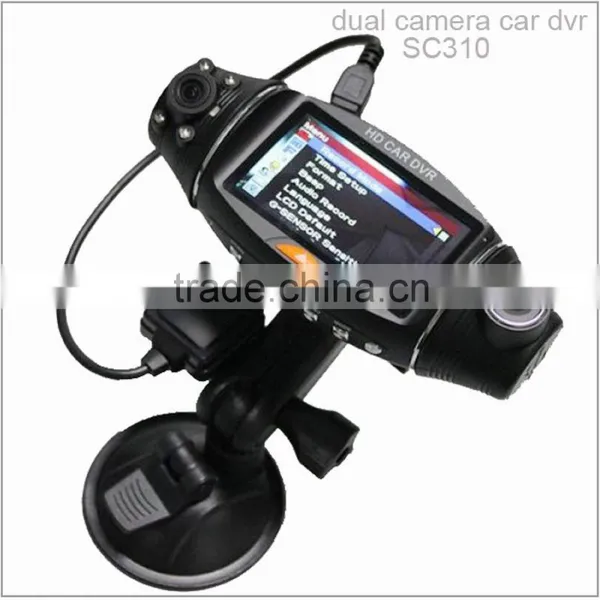 SC310 High Quality 2 Channel Car Dvr 2.7 Dual Camera Gps G-sensor Car Dvr photo-5