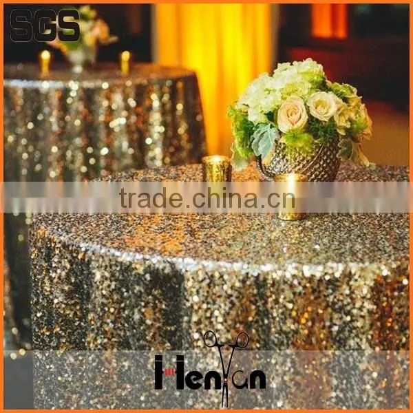 Wholesale Custom White Table Clothes Wedding Sequin photo-6