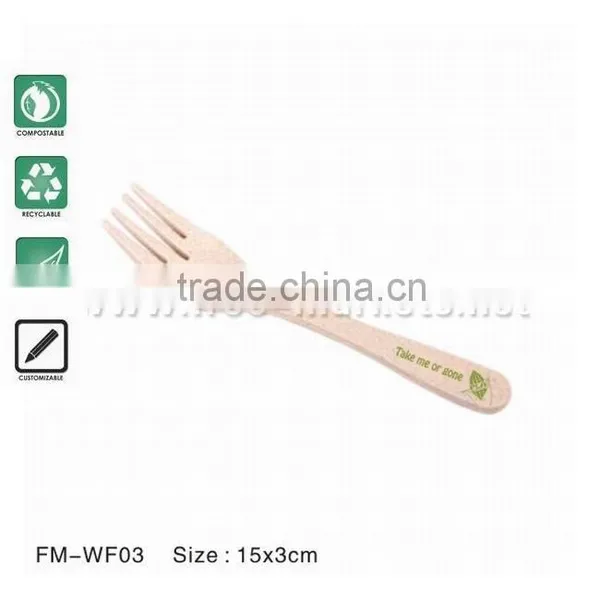 FDA SGS Food Grade Biodegradable Wheat Fiber Dinnerware Forks