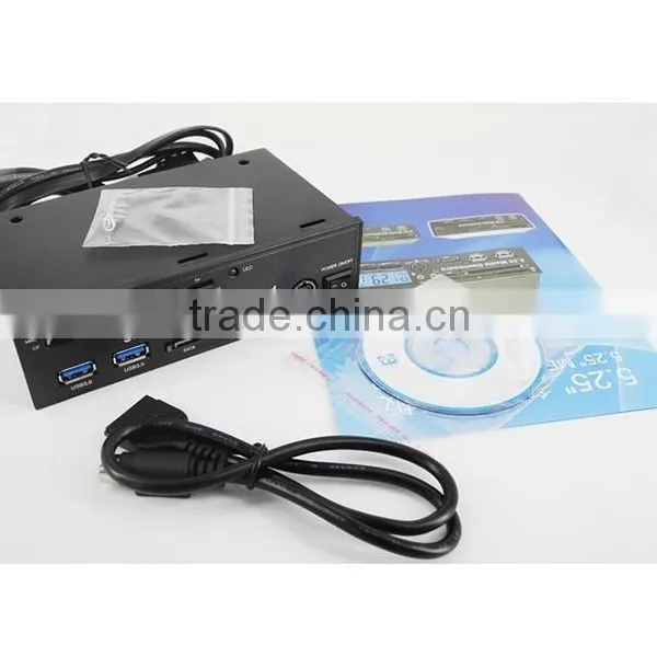 Black 5.25" Media Dashboard Front Panel PCI-E to USB 3.0 ESATA SATA Card Reader photo-4