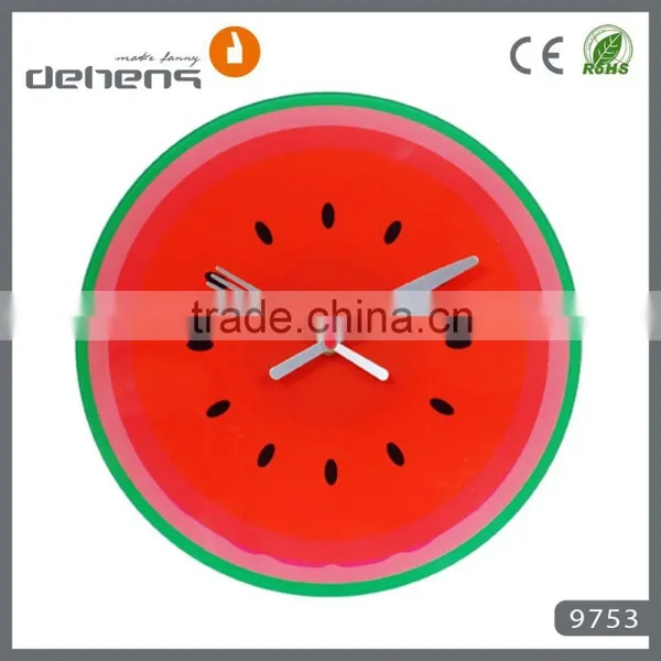Decorative Funny Glass Wall Clock With Fruit Shape Design photo-4