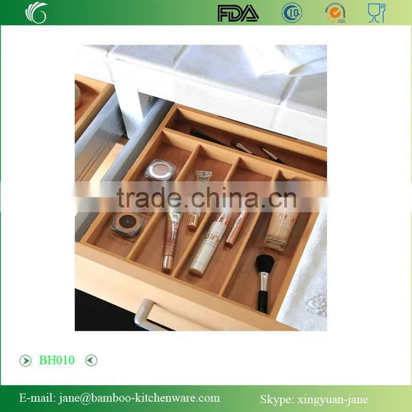 Medium Simple and Useful Seville Classics Bamboo Cutlery Tray and Organizer Drawer photo-3