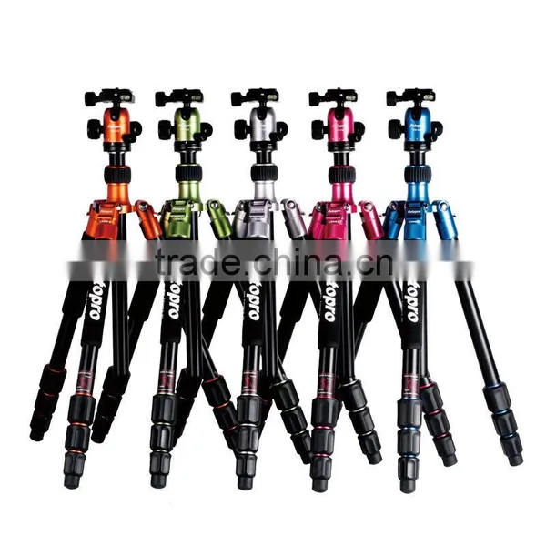 The World's First Stylish High Quality With Three Levels Video Aluminum Colorful Professional Camera Tripod