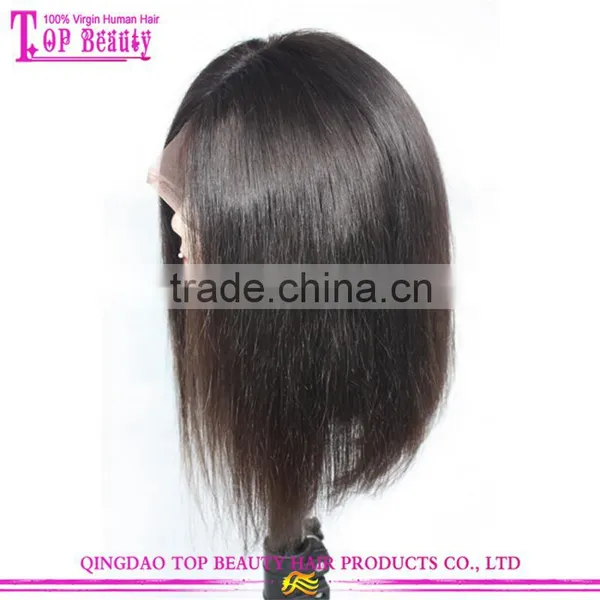 2016 New Style Glueless Human Hair Short Bob Wigs With Bangs Virgin Brazilian Lace Front Wig Bob Style photo-2