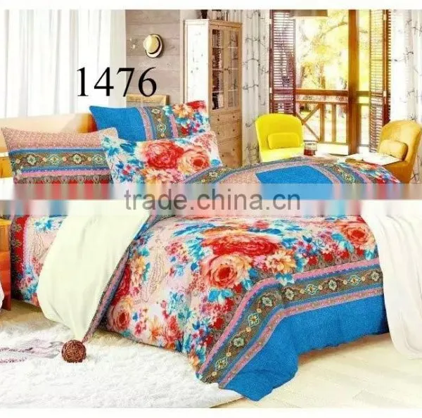 3D 100% Polyester Fabric Printed Textile Fabric With Big Flowers Soft Brushed Fabric for Bedsheet photo-4