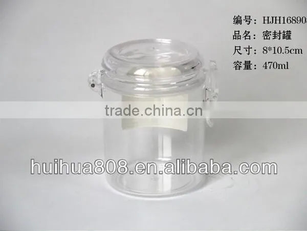 470ml Wholesale Hermetic Airtight Plastic Jam Jar With Mental Clip for Food Factory photo-4