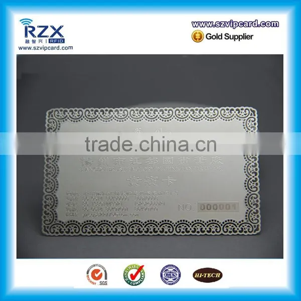 Cheap Price Carved Cut Card Silver Metal Business Card photo-3