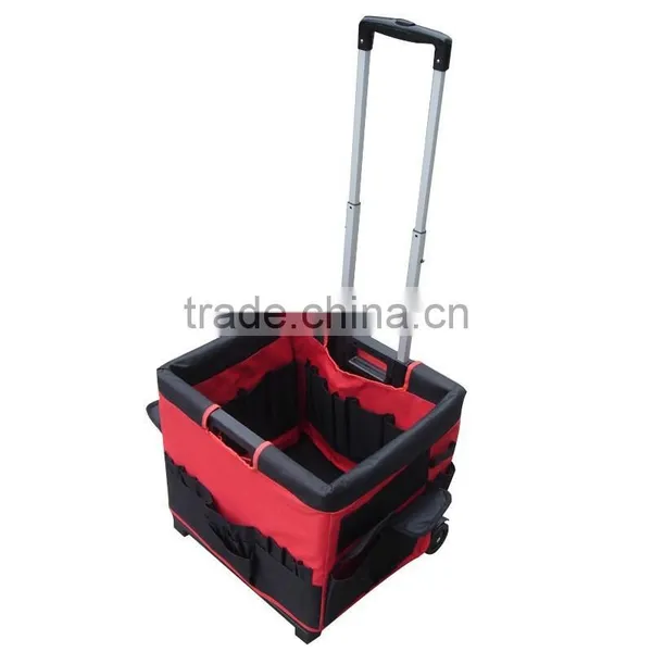 Portable Folding Boot Cart Handy Easy Storage Durable Plastic Shopping Cart With Aluminium Telescopic Handle photo-2