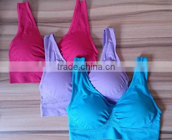 2015 Seamless Mutiple Colors Comfortable Yoga /sports Bra With Padding 1 Set (3pcs) photo-2
