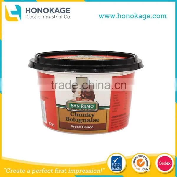 Plastic Sauce Container With IML,Jam Cups With Lid,Custom Logo Jam Tub.