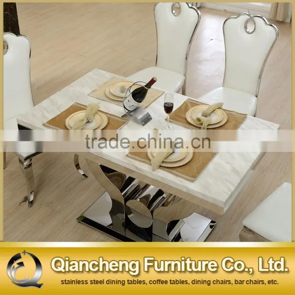 Hot Cake Marble Dining Table With Strong Stainless Steel Base photo-2