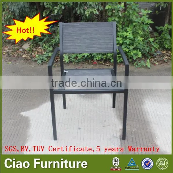 Outdoor Fabric Resturant Chair Patio Dining Arm Chair Stackable Chair photo-4