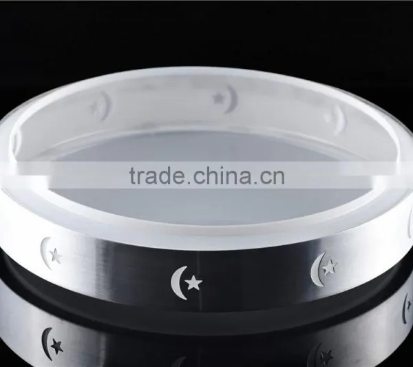 Customer Design White Thermoformed Plastic Round Led Lamp Cover Lamp Shades Metal Frame photo-2