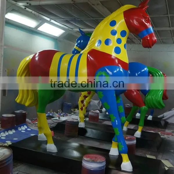 Fiberglass Colorful Horse Sculpture Statue photo-2
