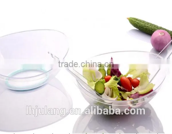 Useful Plastic Salad Bowl With Forks for Kitchen / Plastic Big Salad Bowl With Forks Set photo-2