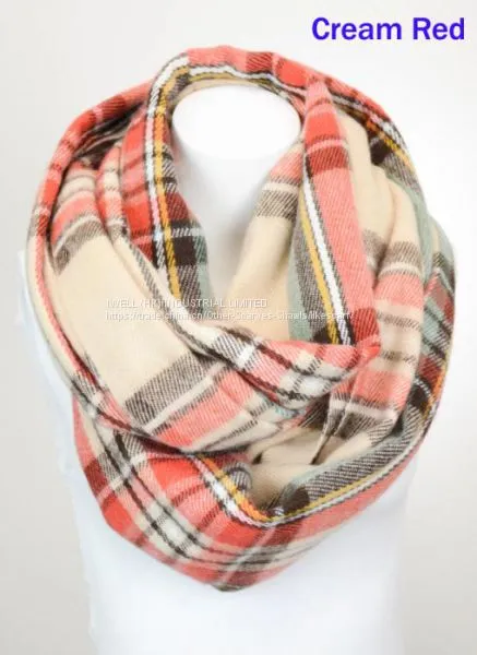 Winter Checked Acrylic Infinity Circle Loop Scarf China Supplier photo-5