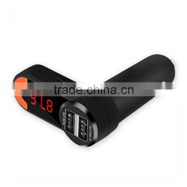 Wireless Bluetooth Car Kit With Portable Dual USB Car Charger Hands Free MP3 Player FM Transmitter photo-3